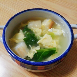 卵と麩と小松菜のスープ